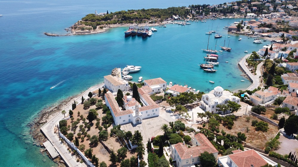 Spetses Greece harbour island