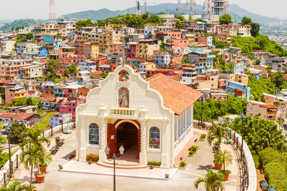 Guayaquil in Ecuador riverfront city view