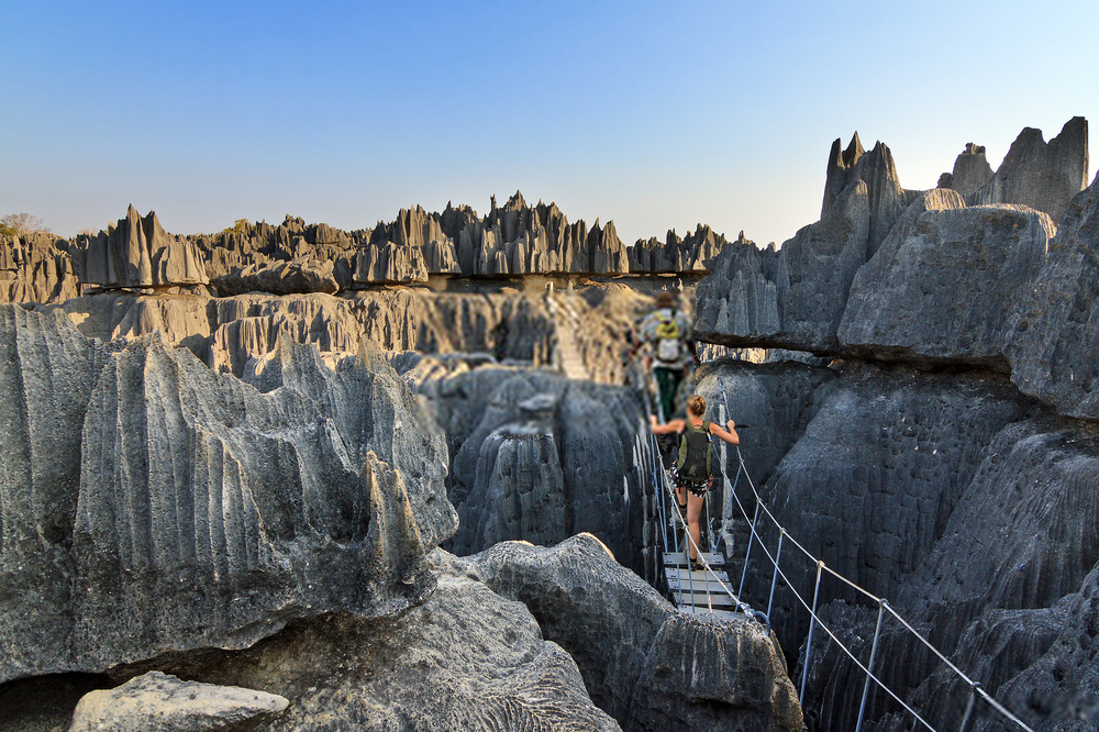 Tsingy de Bemaraha limestone formations in Madagascar