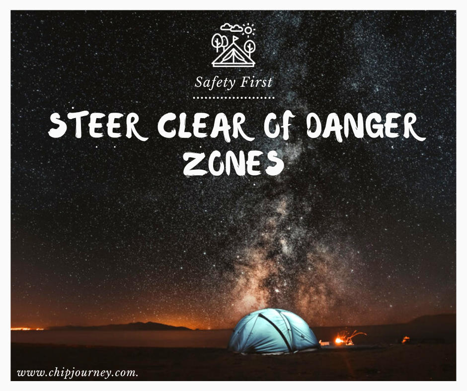 Avoiding dangerous camping spots and unsafe tent locations