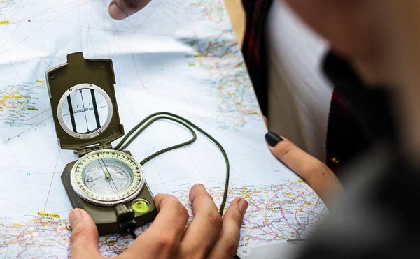 Compass for hiking navigation