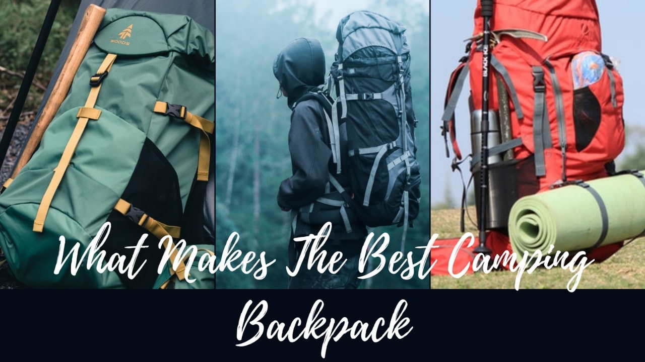 Camping backpack packed for an outdoor trip
