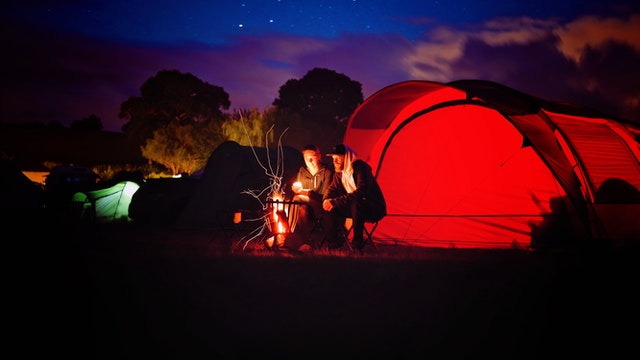 Camping near Austin with trees, tents and outdoor scenery