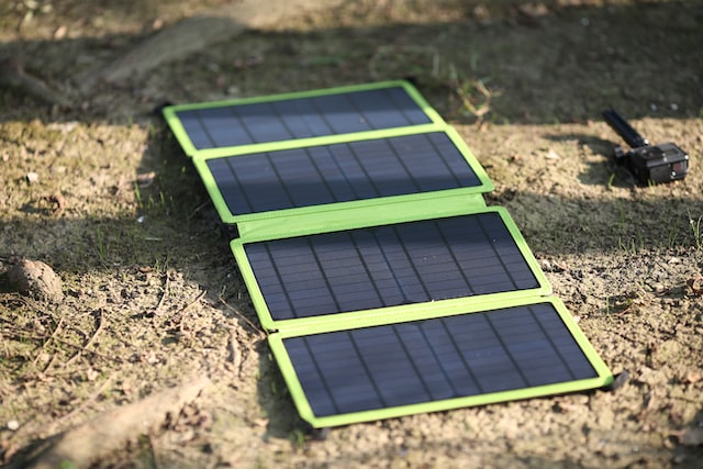 Portable solar panel setup for camping