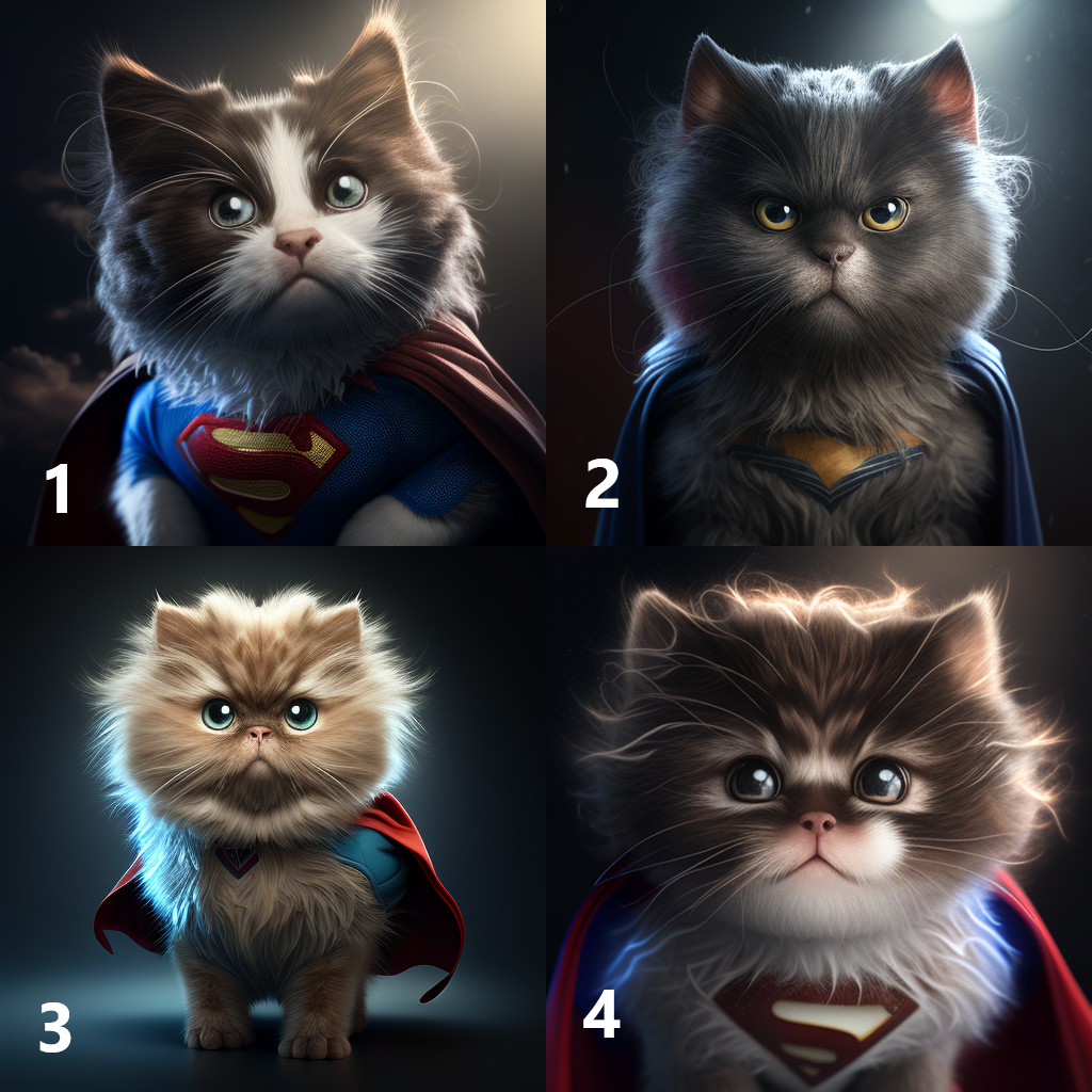 Superhero Fluffy Cat