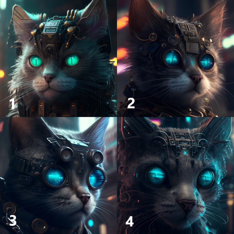 Cyberpunk Cat Face, Hyper-Realistic, Super Detailed AI Art