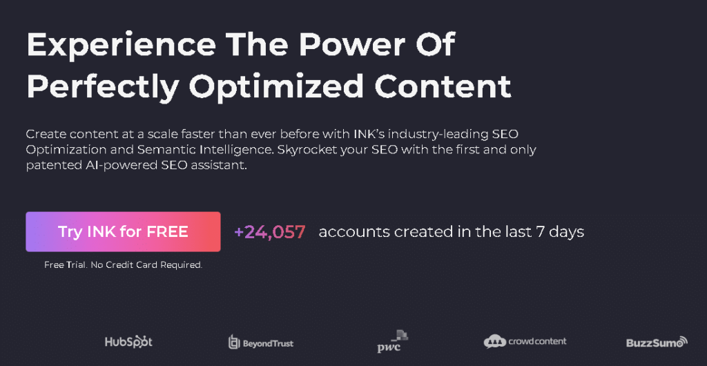 INK AI SEO writing screenshot