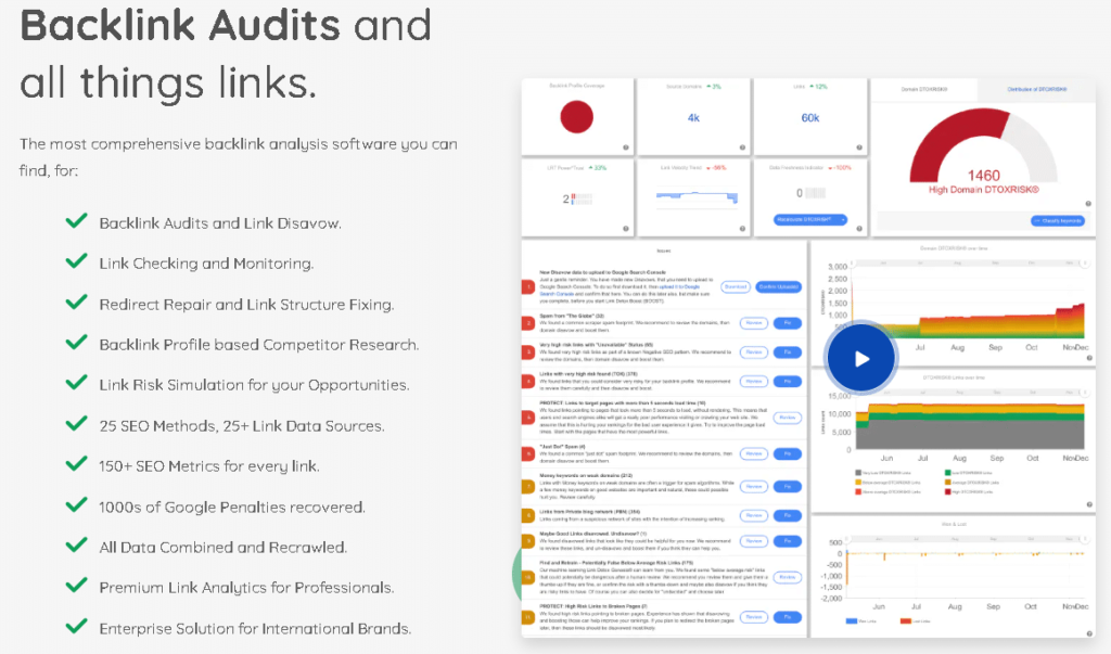 LinkResearchTools backlink analysis screenshot