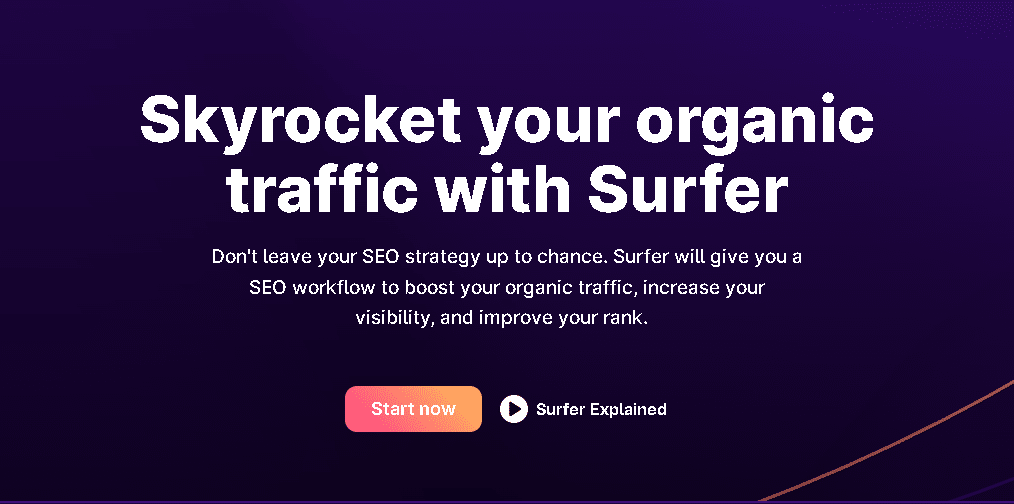 Surfer SEO optimisation dashboard screenshot