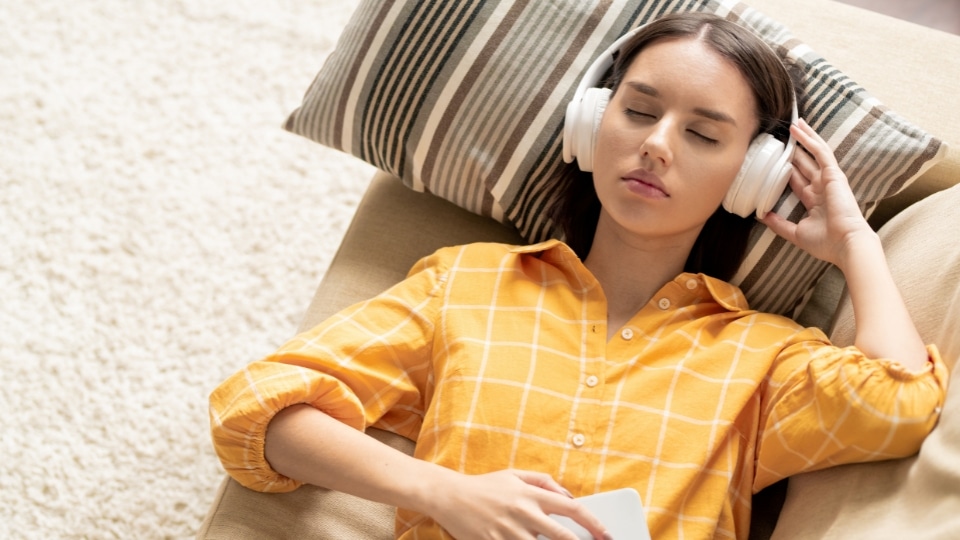 Peaceful bedroom scene for healing music and sleep