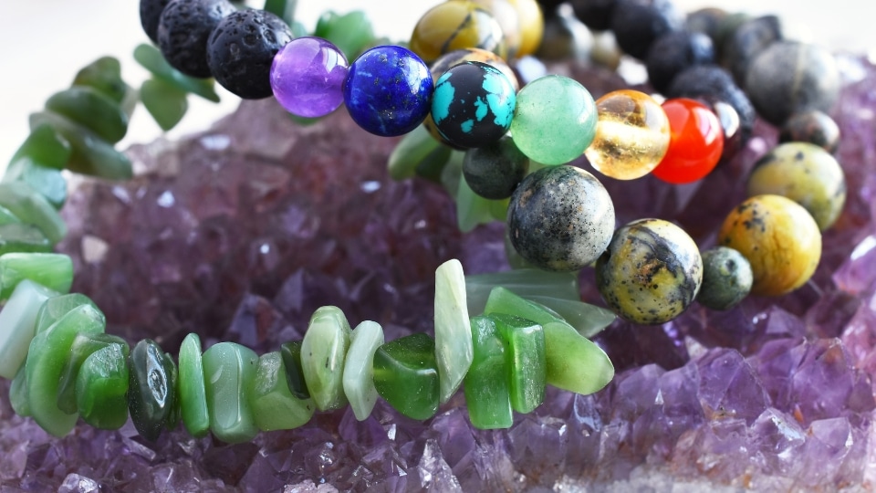 Different chakra healing bracelets