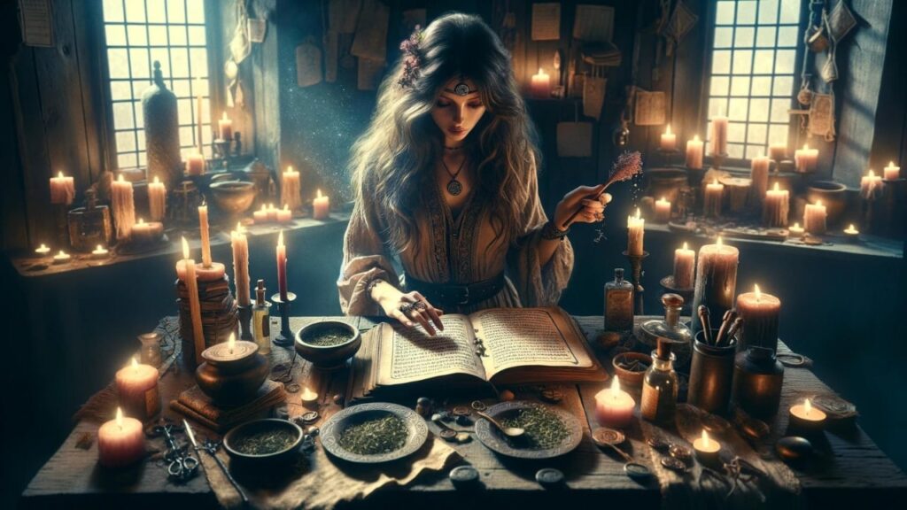 Crafting an ethical love spell with herbs