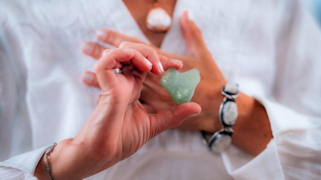Green aventurine crystal for opportunity and growth