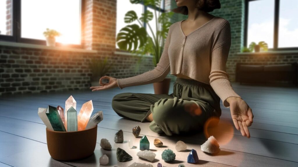 Using crystals as part of a gentle self-care routine for emotional support