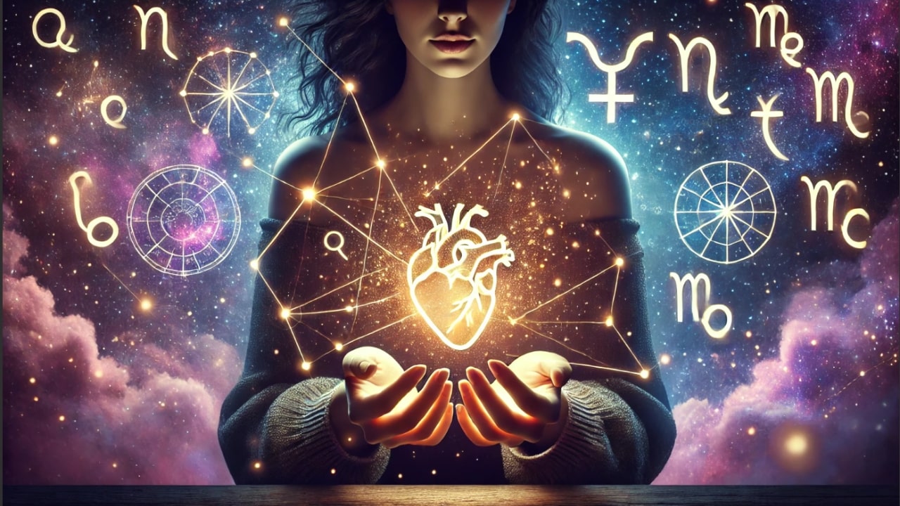 Astrological compatibility in love zodiac illustration
