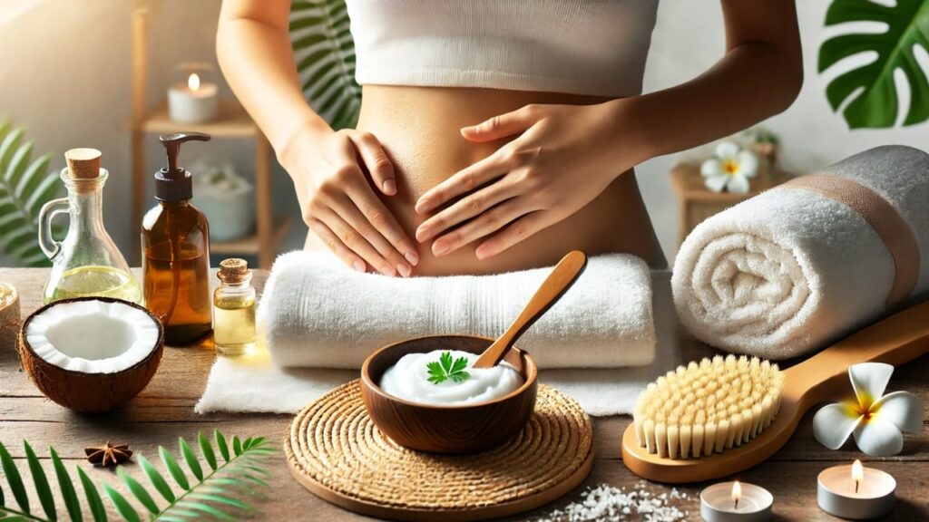 Massage away belly creases gently