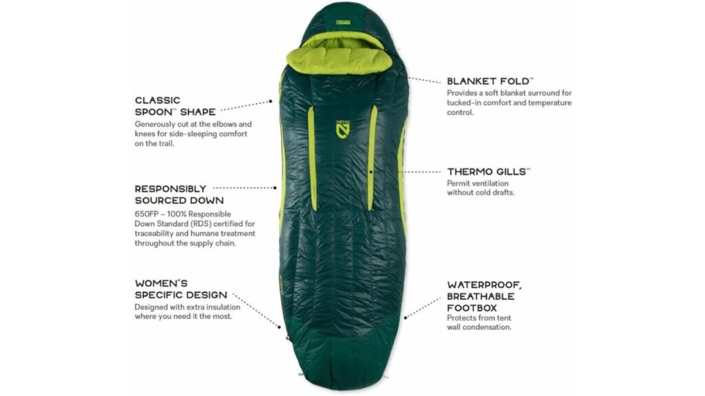 Nemo Disco 15 sleeping bag for cold camping