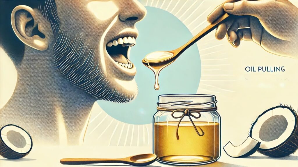 Oil pulling for oral hygiene routine