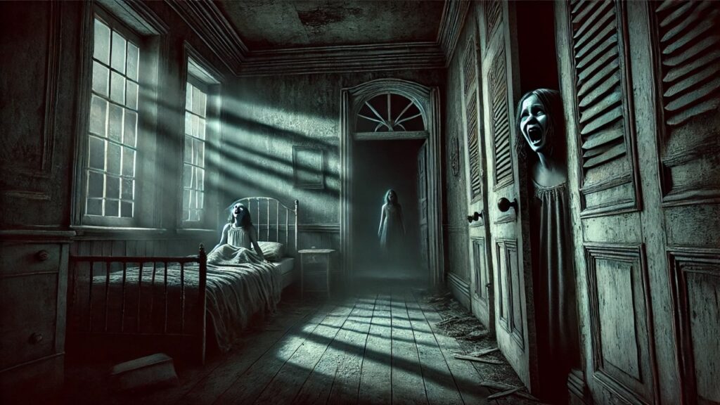 A sleepless first night for the two sisters in the haunted house