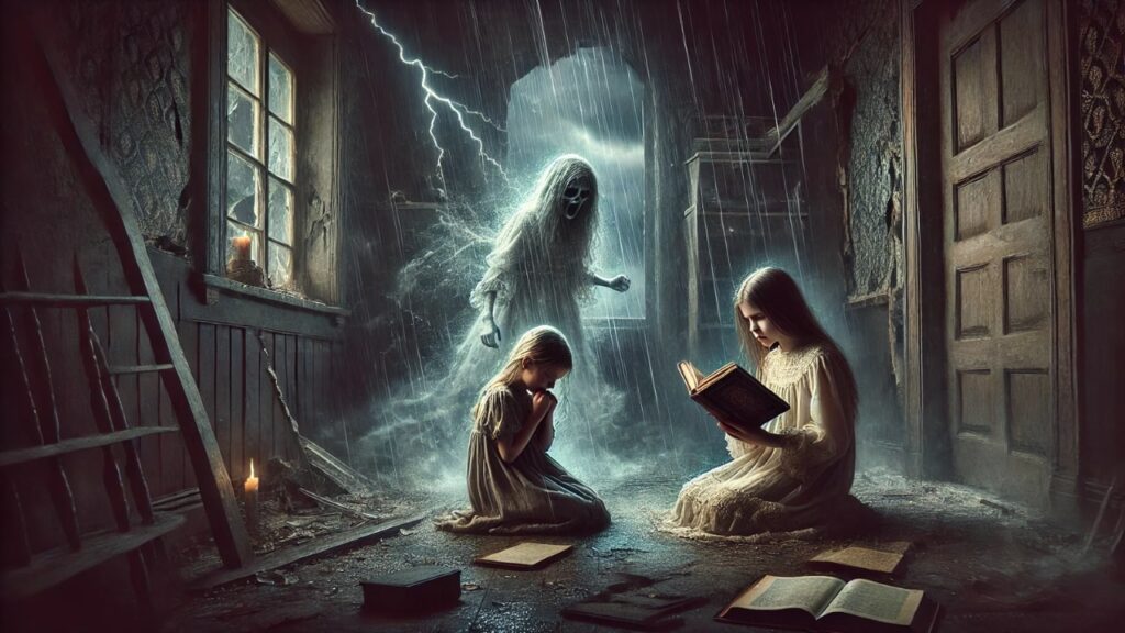 The two sisters try to break the curse inside the locked room