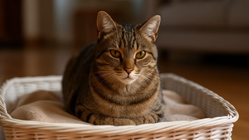 Cat sleeping in loaf position