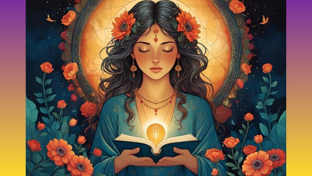 Spiritual soulmate art illustration showing symbolic love and connection